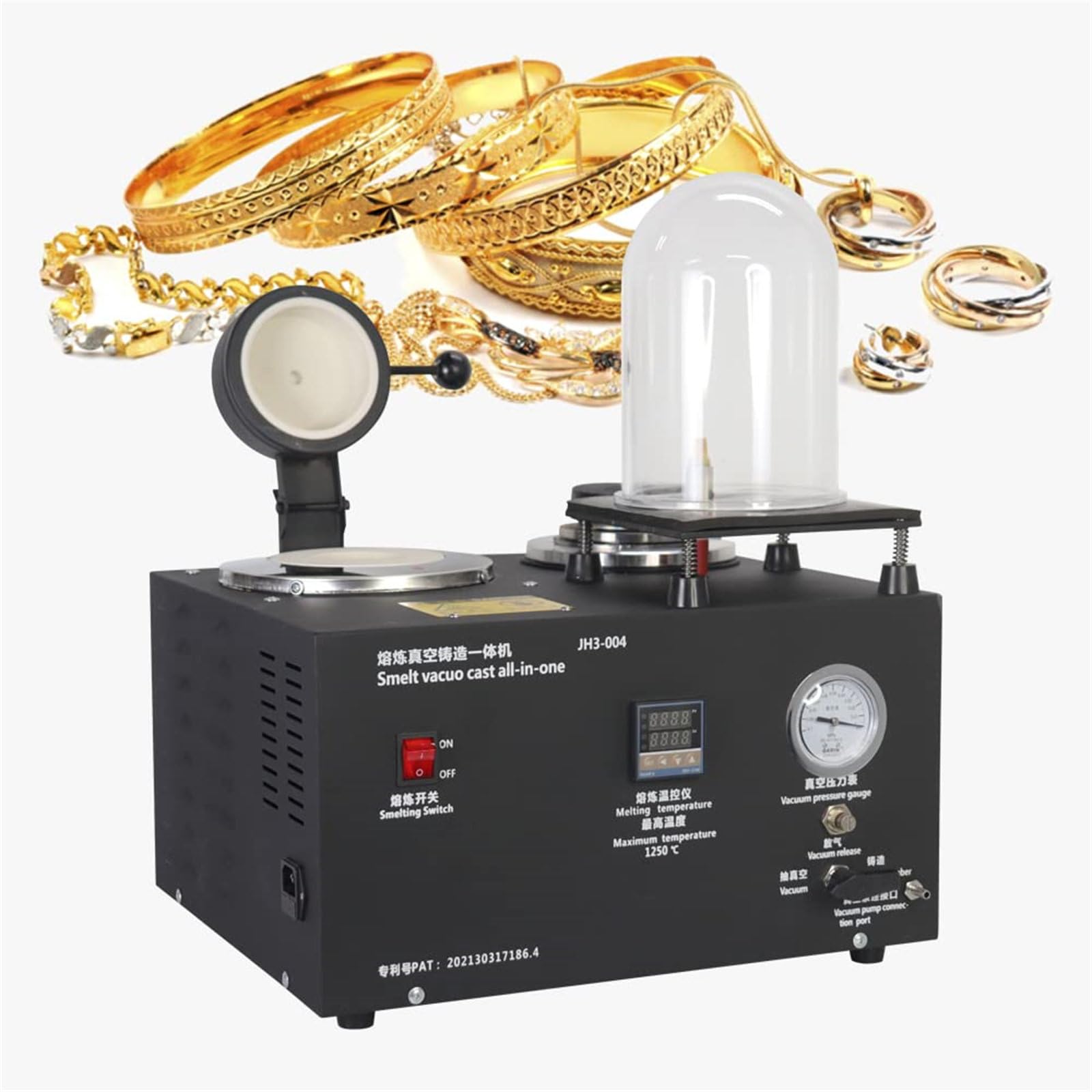 Machine de coulée 3 en 1, équipement de Fusion et de Vide, Machine de coulée sous Vide, Machine d'investissement de coulée sous Vide de 2 L, Affichage numérique jusqu'à 2 100 °F