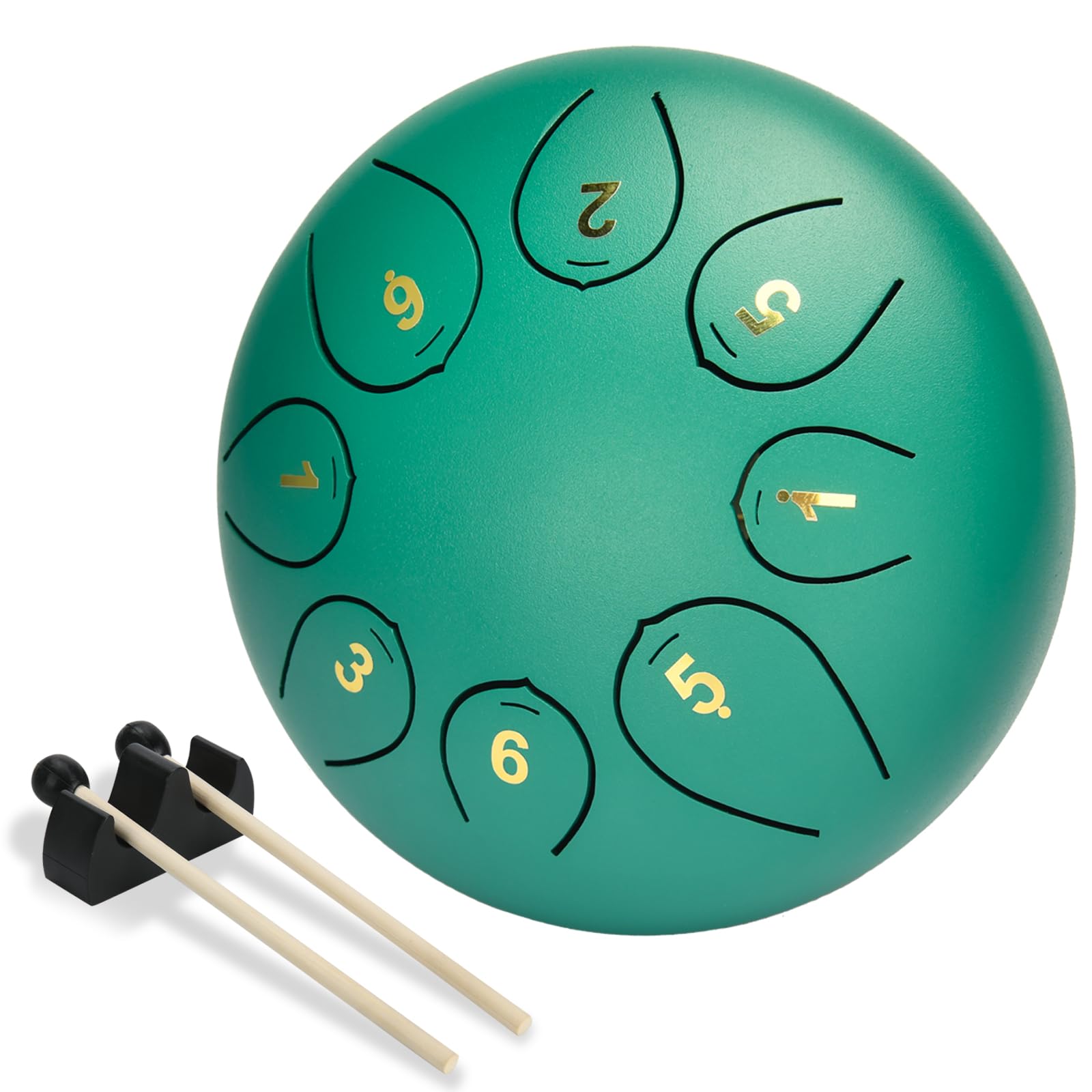 Mini Steel Tongue Drum, 6 Pollici 8 Toni Tamburo in Acciaio Handpan Drum Strumenti a Percussioni Musicali con Bacchette per Bambini Adulti Principianti