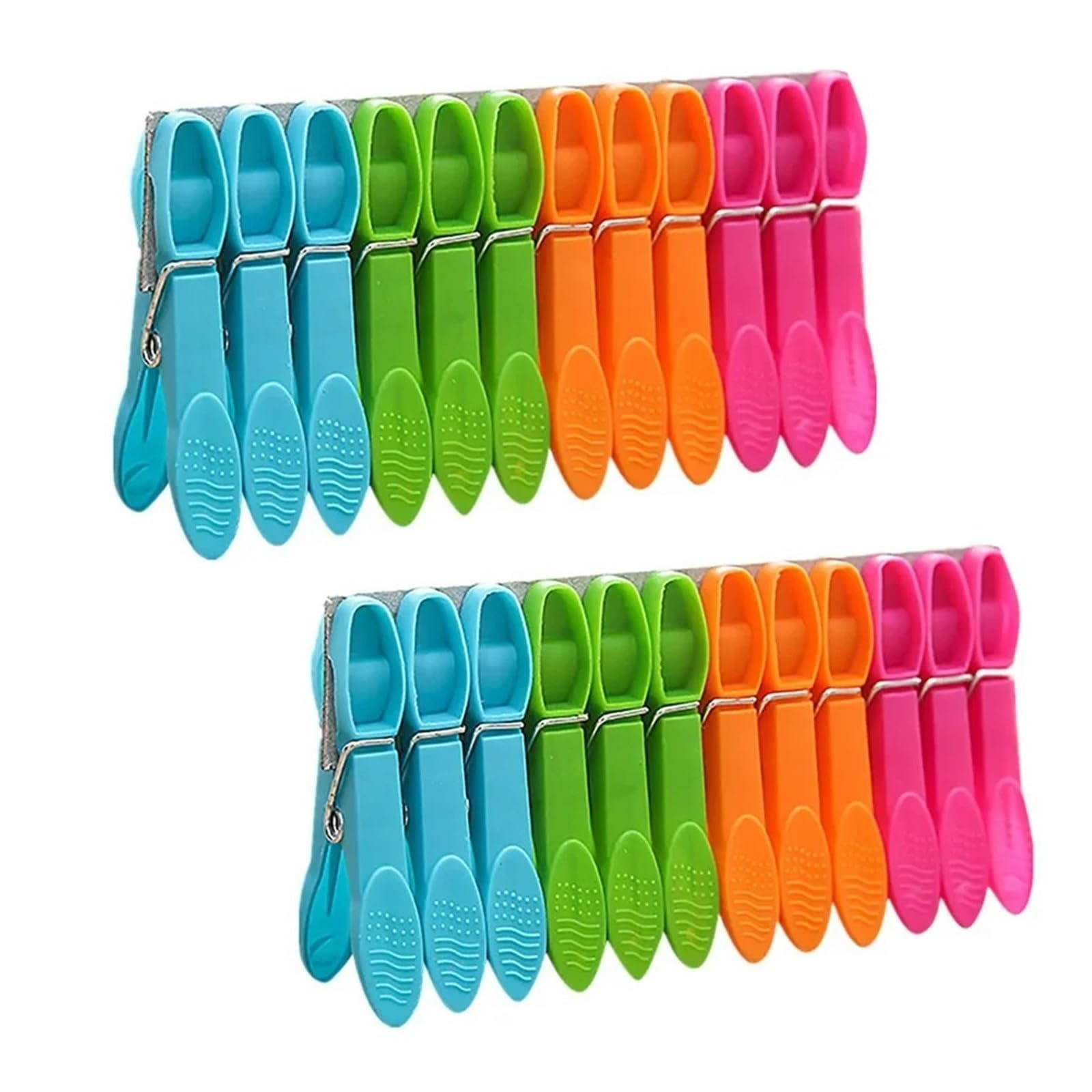 Plastic Clothes Pegs 24Pcs Plastic Laundry Clothes Pins Hanging Pegs Clips Household Food Clip Clothespins Socks