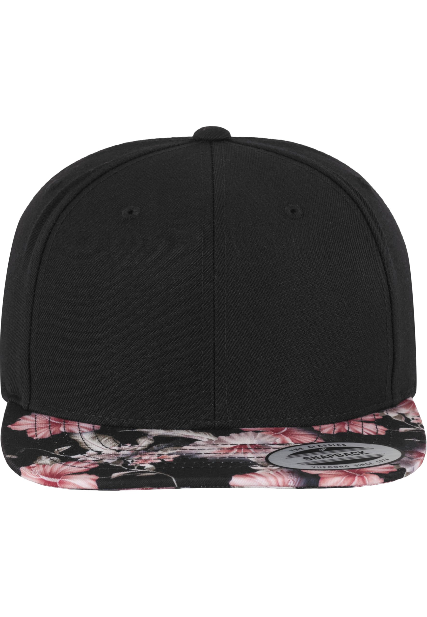 Yupoong Flexfit Unisex Kappe Floral Snapback 2-Tone Cap, blanko Cap mit geradem Schirm mit Blumen-Muster, One Size Einheitsgröße für Männer und Frauen