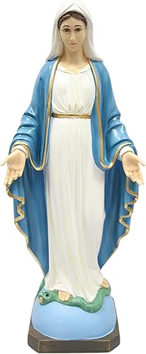 Vittoria Collection Estatua italiana de 23.5 pulgadas de Nuestra Señora de Gracia hecha en Italia para jardín interior y exterior