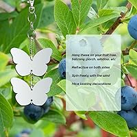 Vista 5 de Mantén a los pájaros alejados del disco de espejo, reflectores colgantes para asustar a los pájaros lejos de tu casa y jardín, 16 discos de mariposa