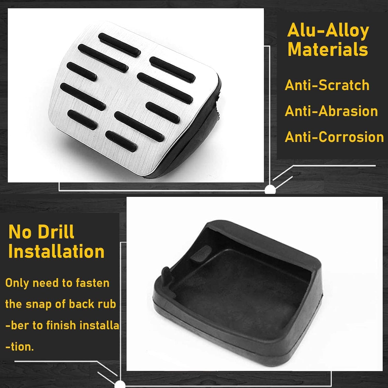 TTCR-II Compatible with Volkswagen Atlas Pedal Covers Tiguan 2018-2025 and Jetta 2019-2025, for VW Golf GTI 2015-2025, for Arteon ID4 Taos Brake and Gas Pedal Plate (Only fit Automatic, 2 PCs)