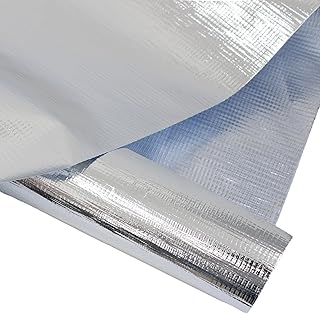 MYmama アルミバリアシート生地 アルミ蒸着PET 100cm幅 1mカット済/100m巻 保温 保冷 遮光 国産 ファブリック 手芸用品 (100cmカット済)