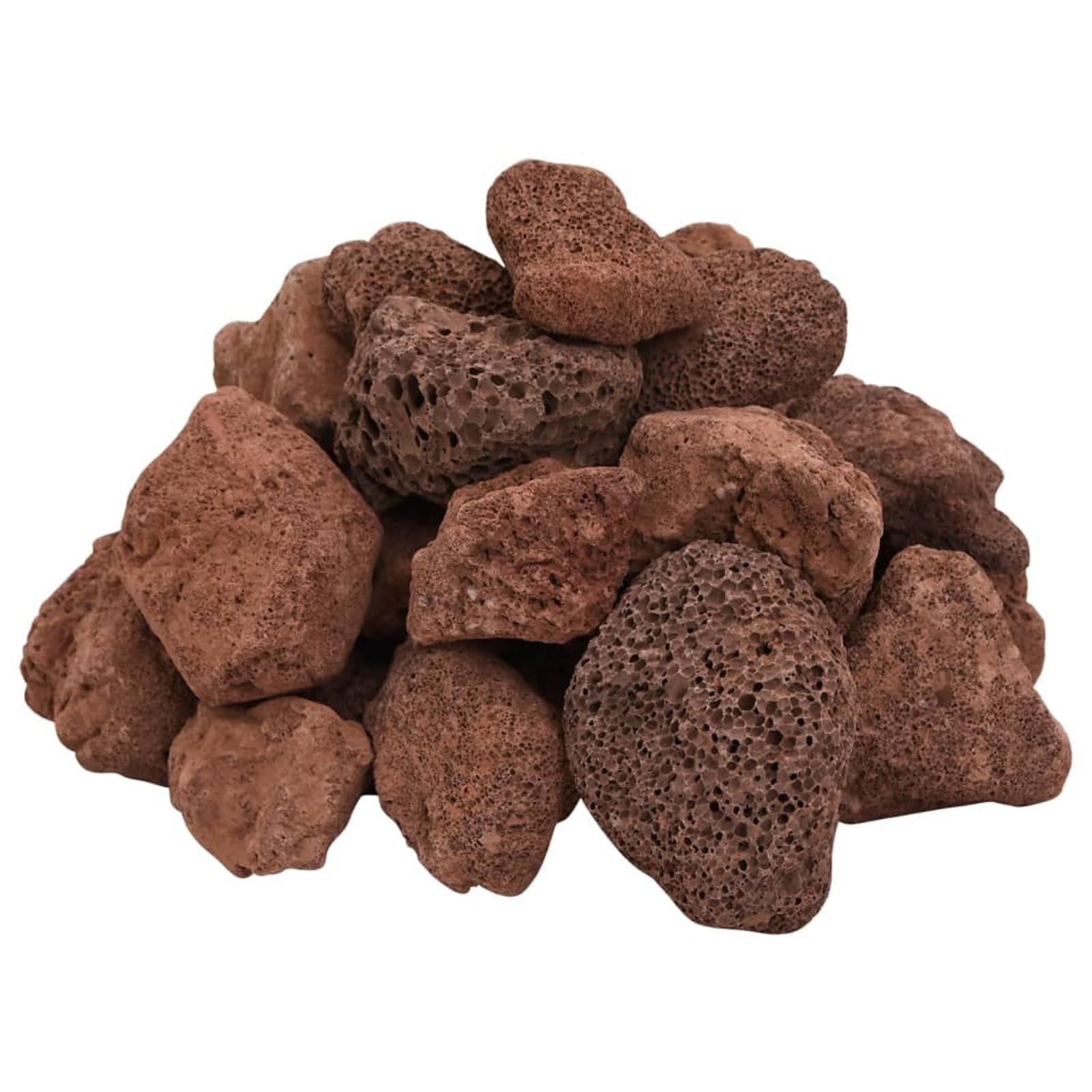 Homgoday Vulkangestein Aquarium Dekoration 5-8 cm, Natürlicher Biologischer Filter, Rot, 10 kg Model3217178