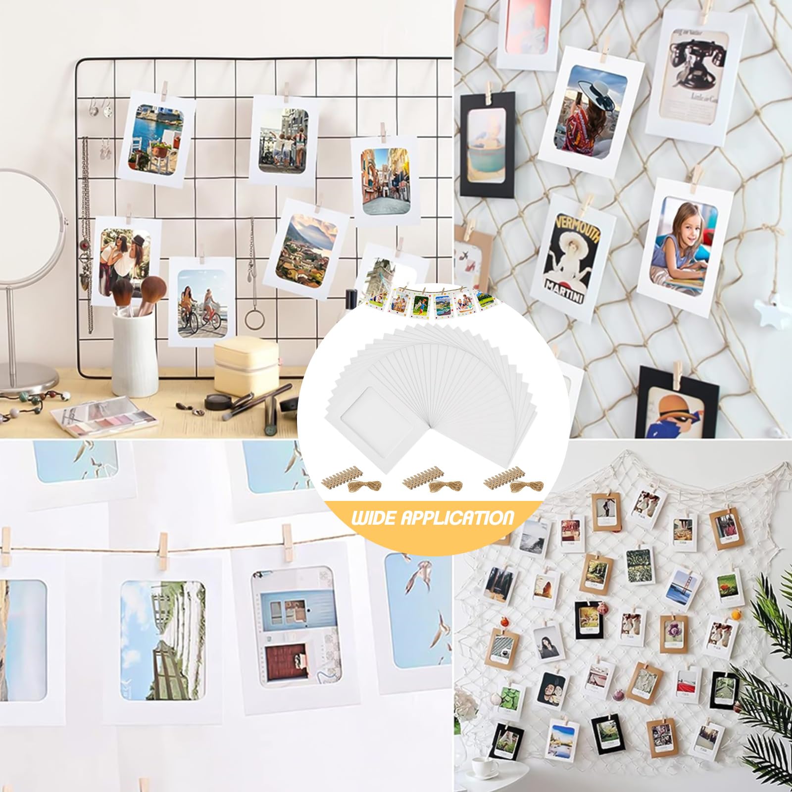 30Pcs Cardboard Photo Frames, Photo Mounts Cardboard, Paper Photoes Frames Mat, 4x6In Cardboards Picture Frames - Image 3