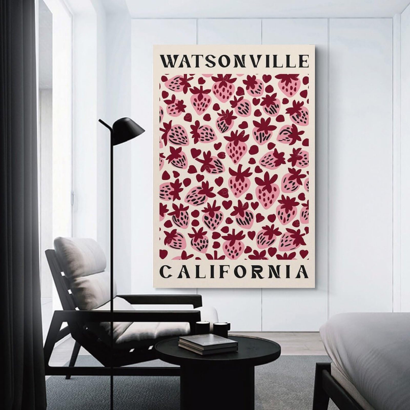 Junmoney California Strawberries Hanging Wall Art, 24x36inch(60x90cm), for Gallery Wall Decor And Room Displays, Home Wall Art for Statement Displays