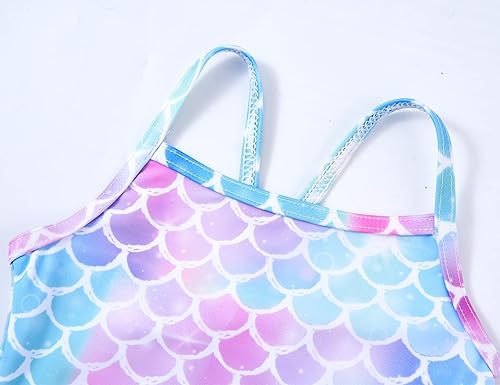 Vista 3 de TENVDA Traje de baño de una pieza para niñas, con diseño halter deportivo, para playa y baño