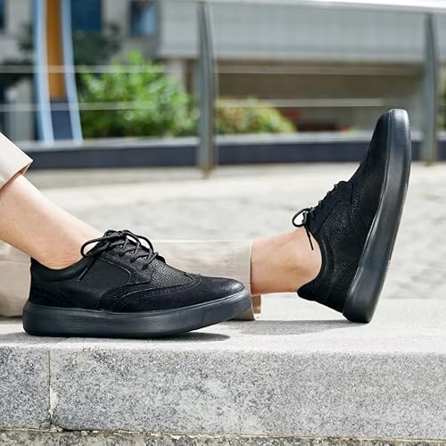 Miniatura 10 de OrthoComfoot Zapatos ortopédicos de cuero para caminar para hombre cómodos zapatos Oxford para fascitis plantar con soporte para el arco, pies