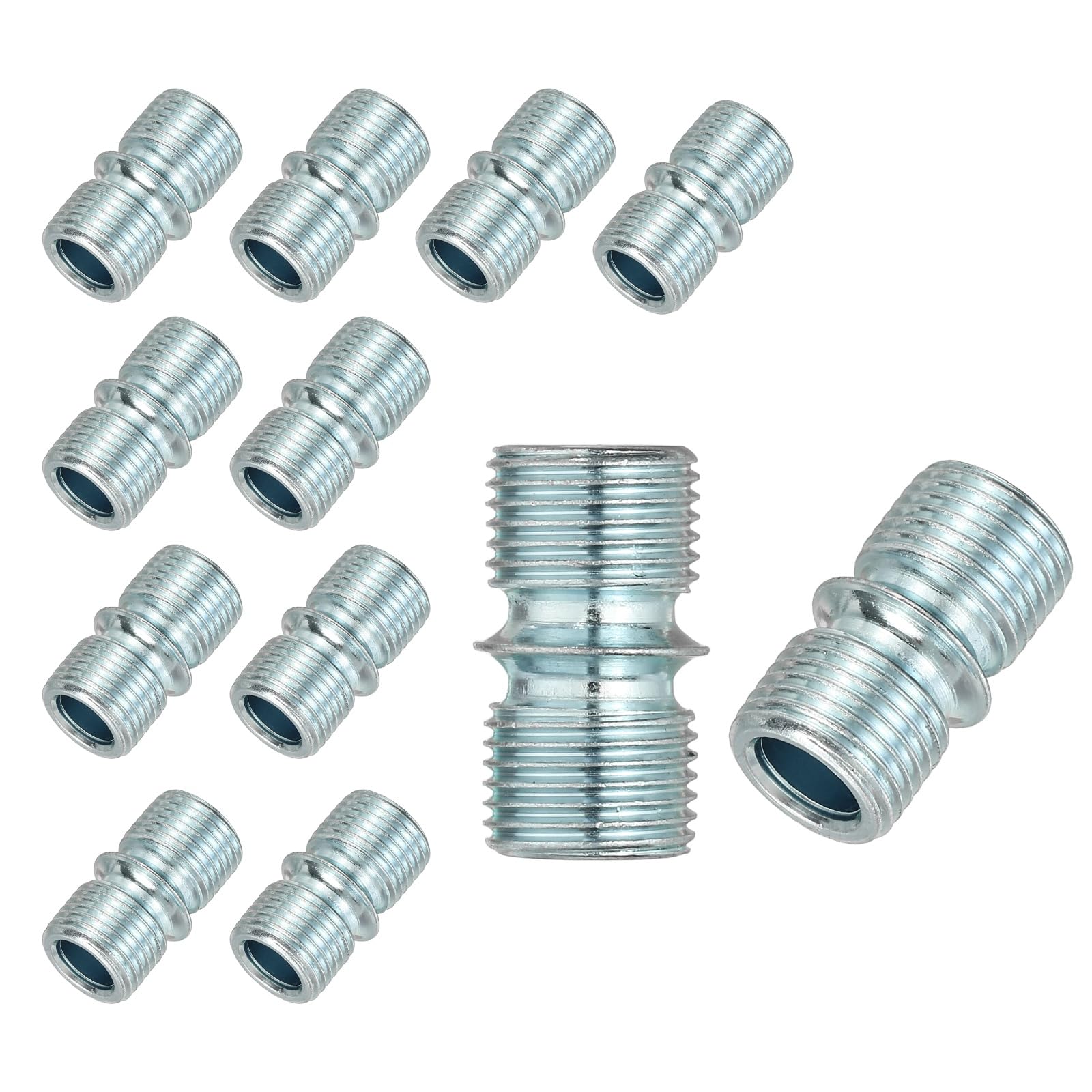 sourcing map 12 Pcs Fine Thread Connectors 1/2 Inch 12.7 mm Metal Rack Connector Wire Rack Shelve Unit Holder Connection Nuts Wire Shelving Poles Shelving Accessories
