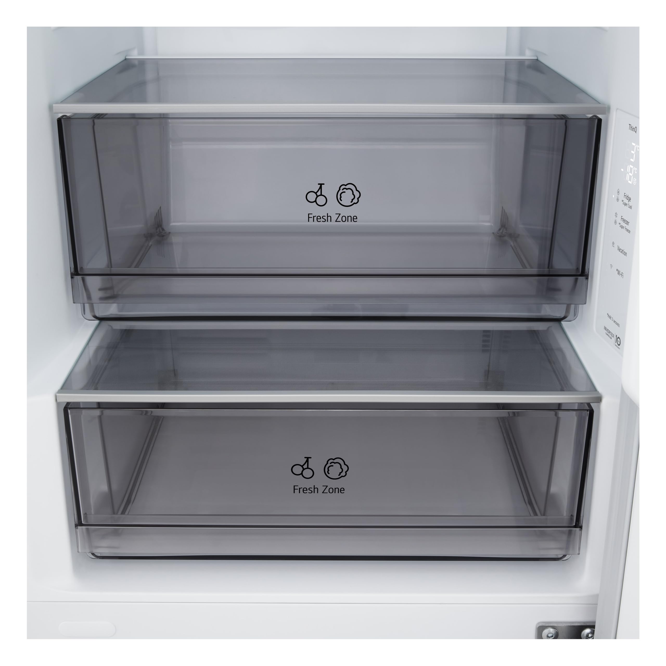 LG GBBSJ2CCPY Frigorifero Combinato Larghezza 60 cm Fit & Max, Classe C, Raffreddamento Ottimizzato con AI Saving, Total No Frost, Door e Linear Cooling, 375 L, Wi-Fi, Smart Inverter, Prime Silver