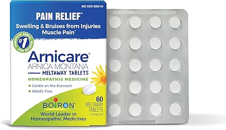 Boiron Arnicare Tablets for Pain Relief from Muscle Pain, Joint Soreness, Swelling from Injury or Bruises - 60 Count