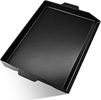Vista 8 de Hiorucet Plancha de hierro fundido de 18 pulgadas, placa superior plana grande para parrillas de gas y horno de cocina, parrilla universal con asas