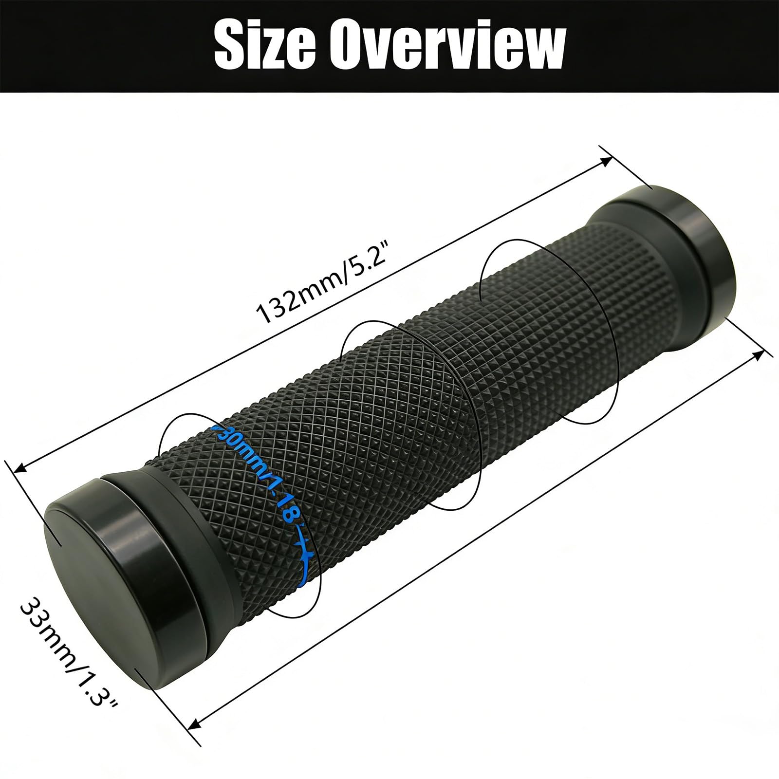 Manopole per bicicletta, mountain bike, BMX, con tappo in alluminio e chiave a brugola, impugnature antiscivolo per mountain bike da 22,2 mm