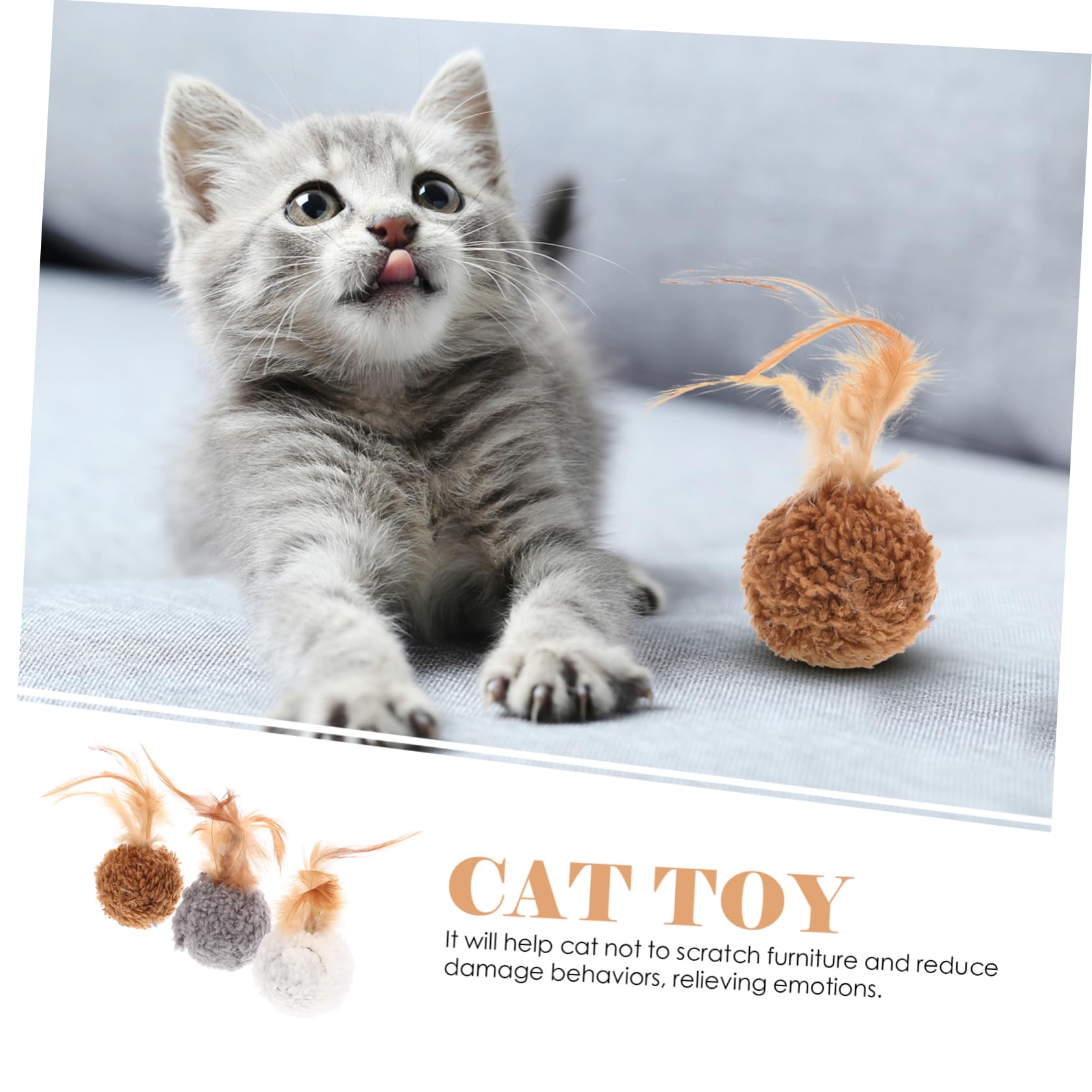 ibasenice 9Pcs Cat Ball Wear Resistant Balls with and Bell for Kittens Portable Fun Playthings for Indoor Cats Kitten Supply to Keep Pets Engaged