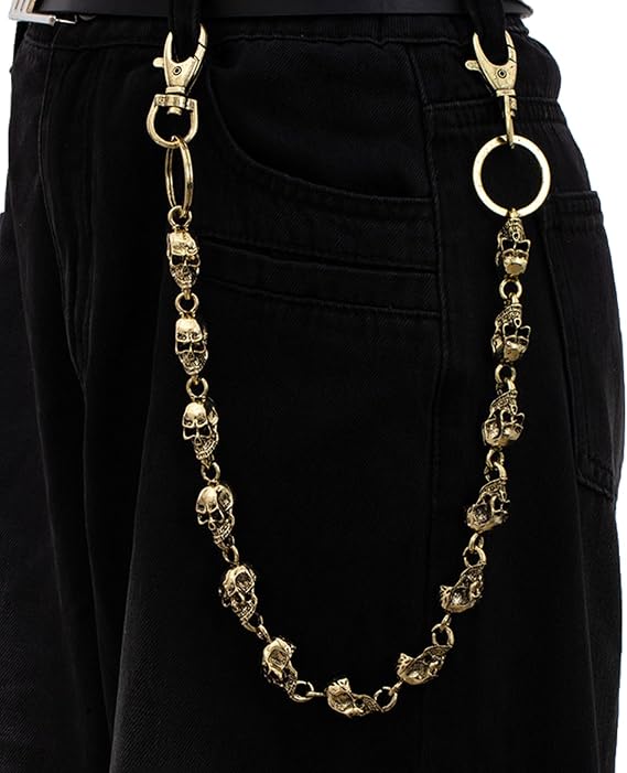 Wallet Chains Skull Head Punk Jeans Chain Fashion Wallet Chain Goth Accessories for Men Women