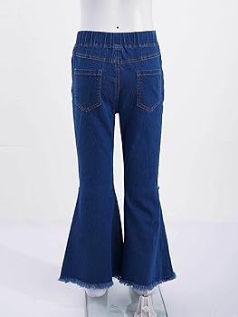 Amazon.com: JanJean Girls Bell-Bottom Denim Pants Kids High