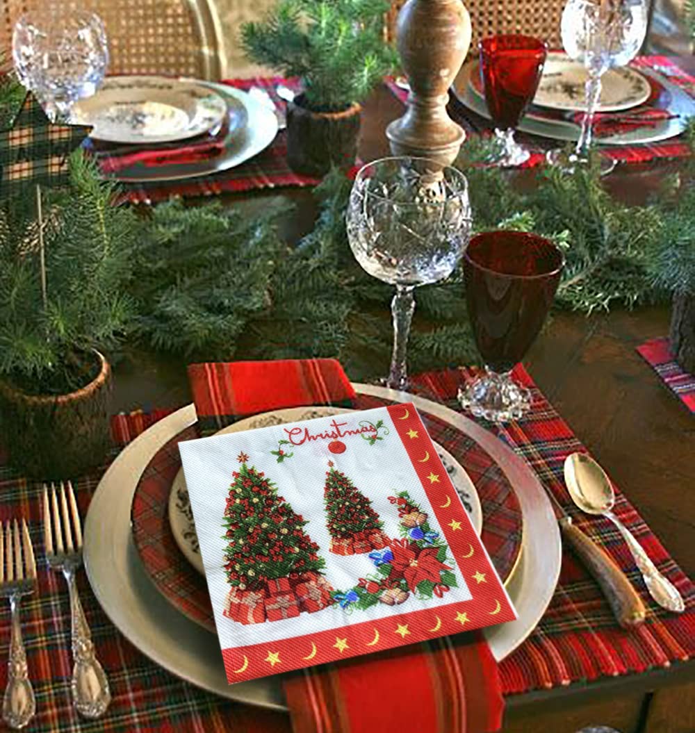 Amazon.co.jp: クリスマスツリーデザイン プリントペーパーナプキン 40
