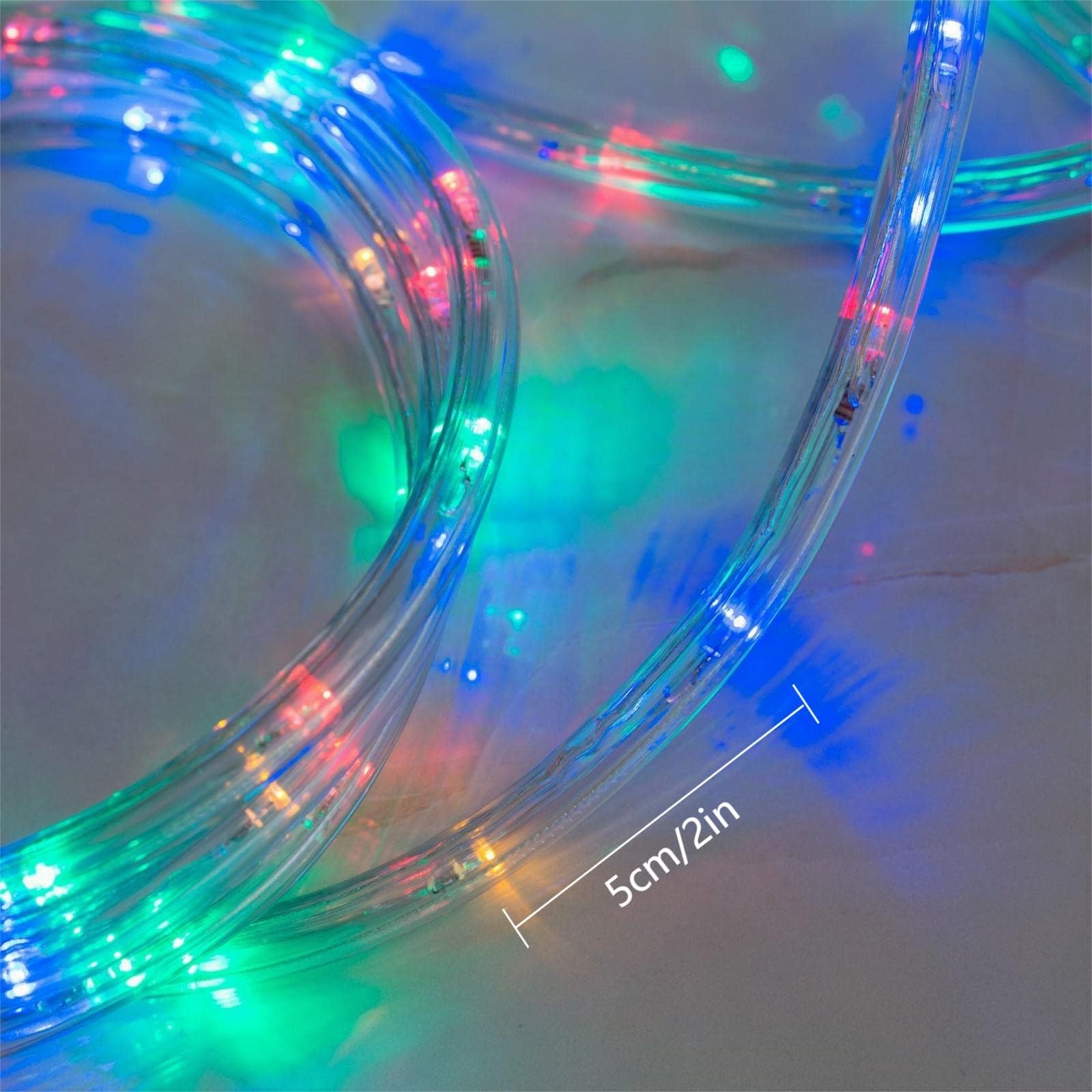 Gresonic Tubo luminoso con 400 LED, 20 m, per esterni, con corrente, 8 modalità (blu colorato, 400 LED)