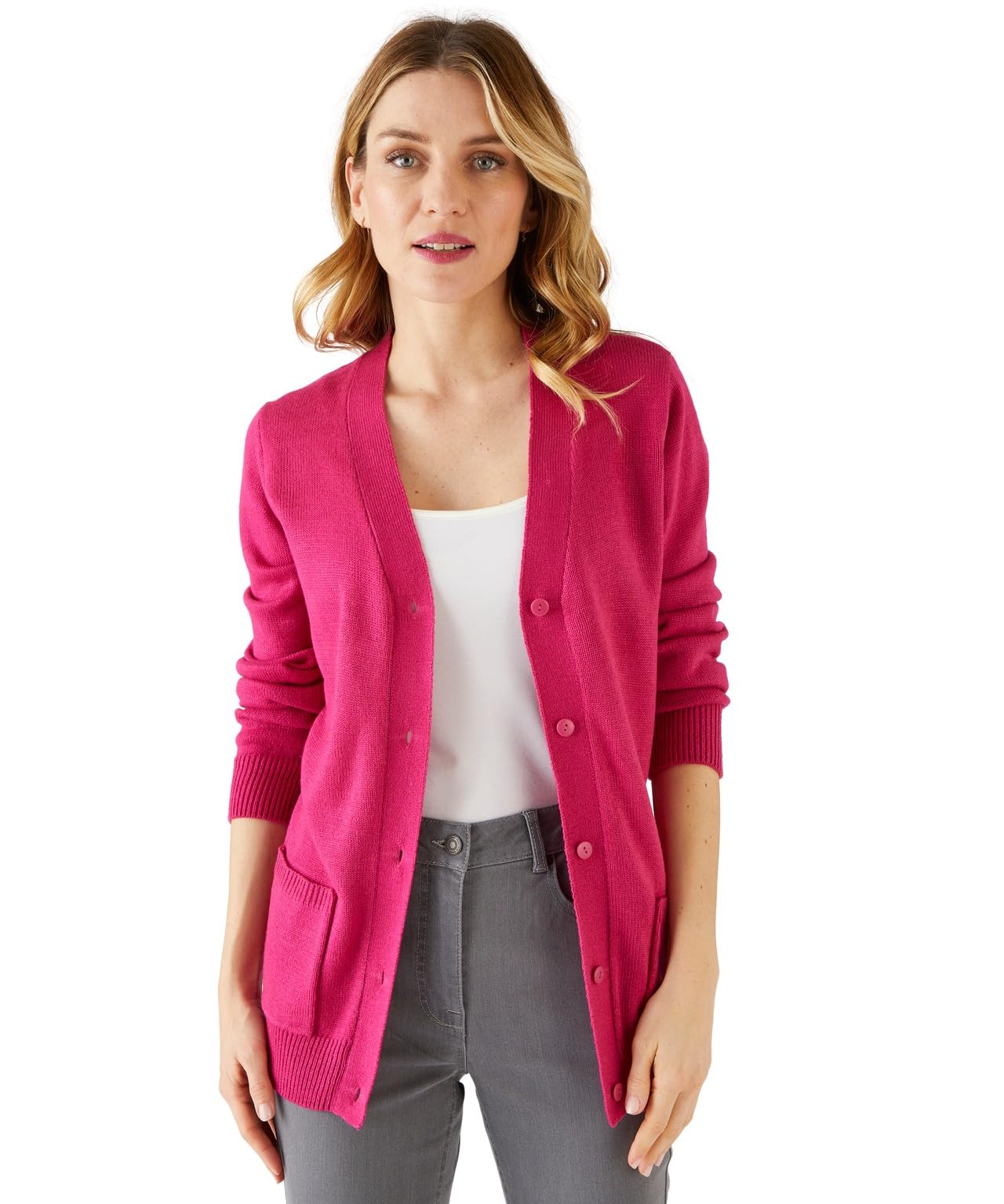 Damart Women's Dark Fuchsia Super Soft Cardigan