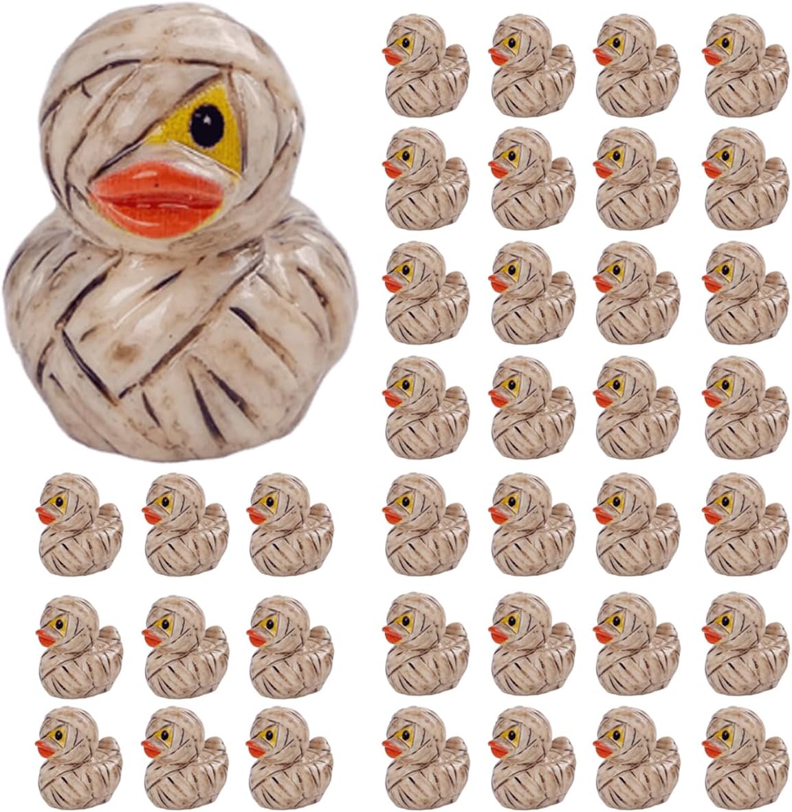 100PCS Mini Resin Ducks Mummy Tiny Ducks to Hide Mini Halloween Figurines