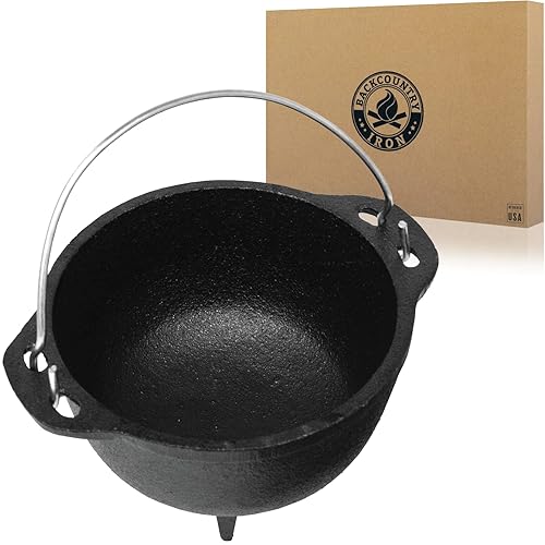 Backcountry Iron 4.75 inch Cauldron Cast Iron Country Kettle for Wicca and Witchcraft