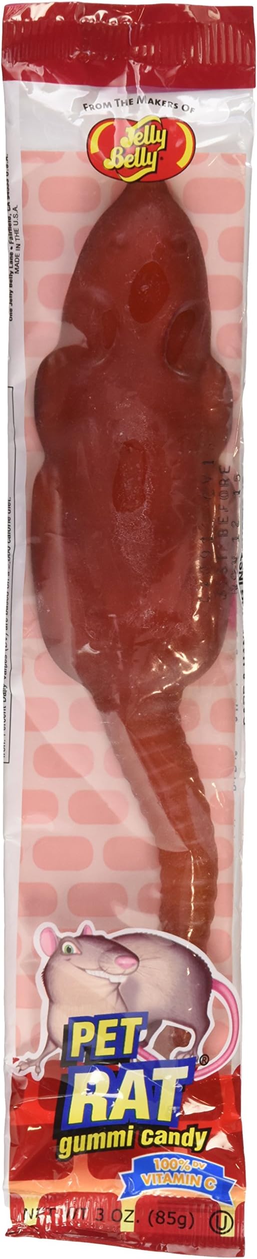 Jelly Belly Pet Rat Gummi Candy (3 Oz) Giant Gummy Rat