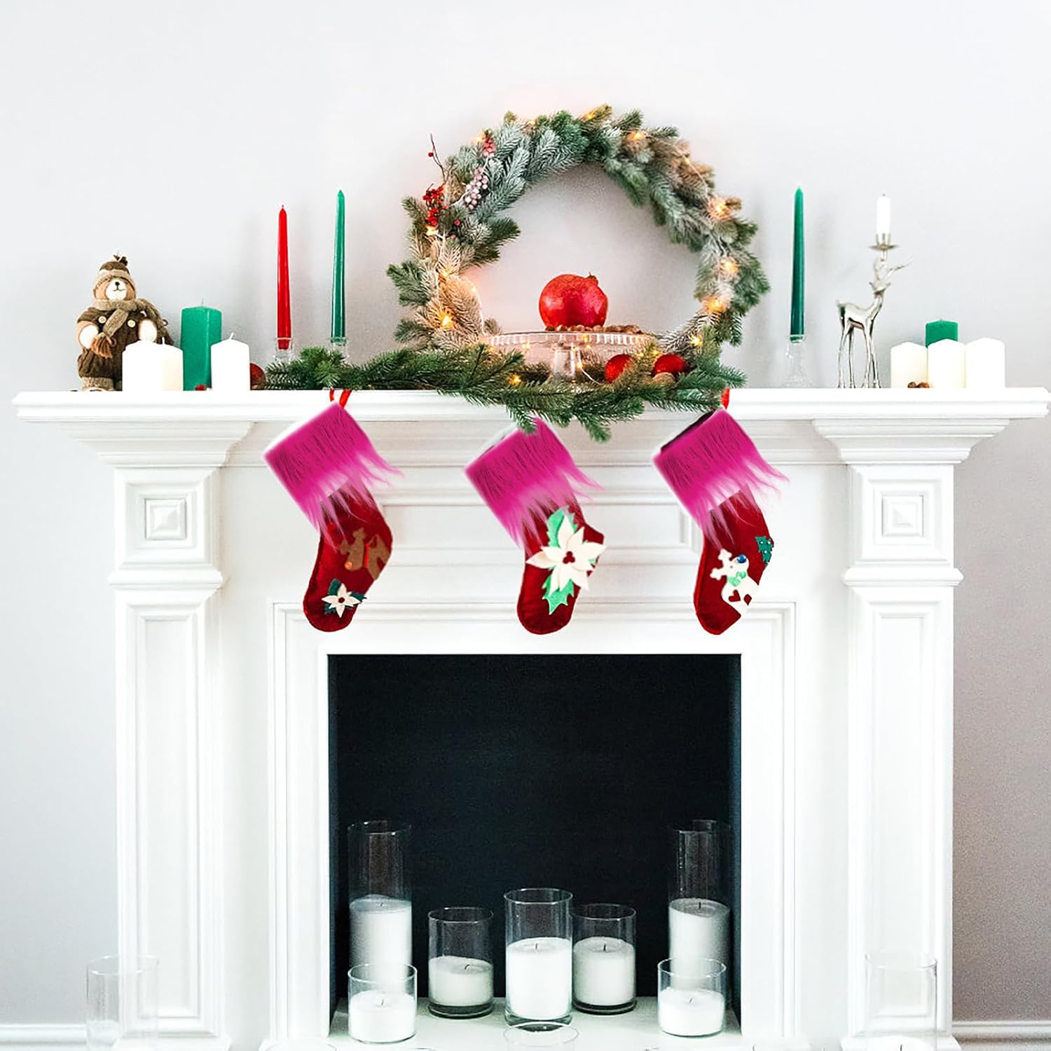 Faux Fur Fabric Precut Fur Strips 2x60inch Hot Pink Fur Fluffy Fuzzy Craft Furs for Gnomes Beard Santa Claus Hair Dwarf Cosplay Costume DIY Craft Christmas Decoration