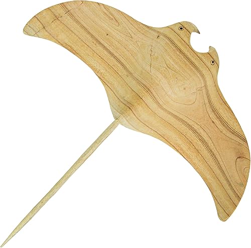 Miniatura 8 de Zeckos Escultura para colgar en la pared de madera tallada a mano de 22 pulgadas manta costera raya decoración del hogar