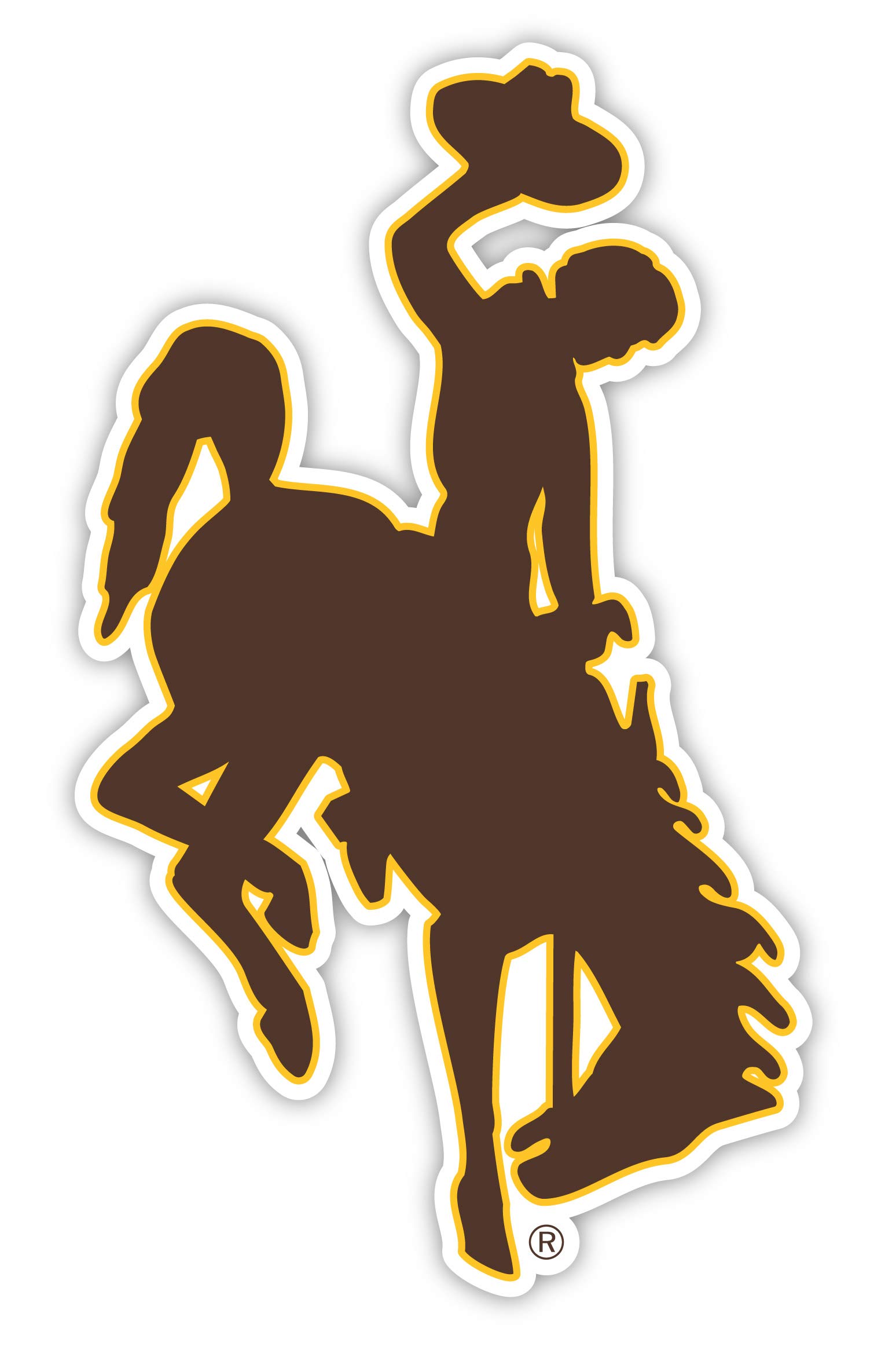 Wyoming Cowboys Mascot Vinyl Decal Sticker - 4 Inches, Officially Licensed, Fade Resistant - View #11