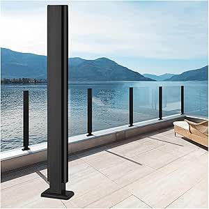 Amazon.com: Glass Railing Posts Stainless Steel Balustrade Posts Black ...
