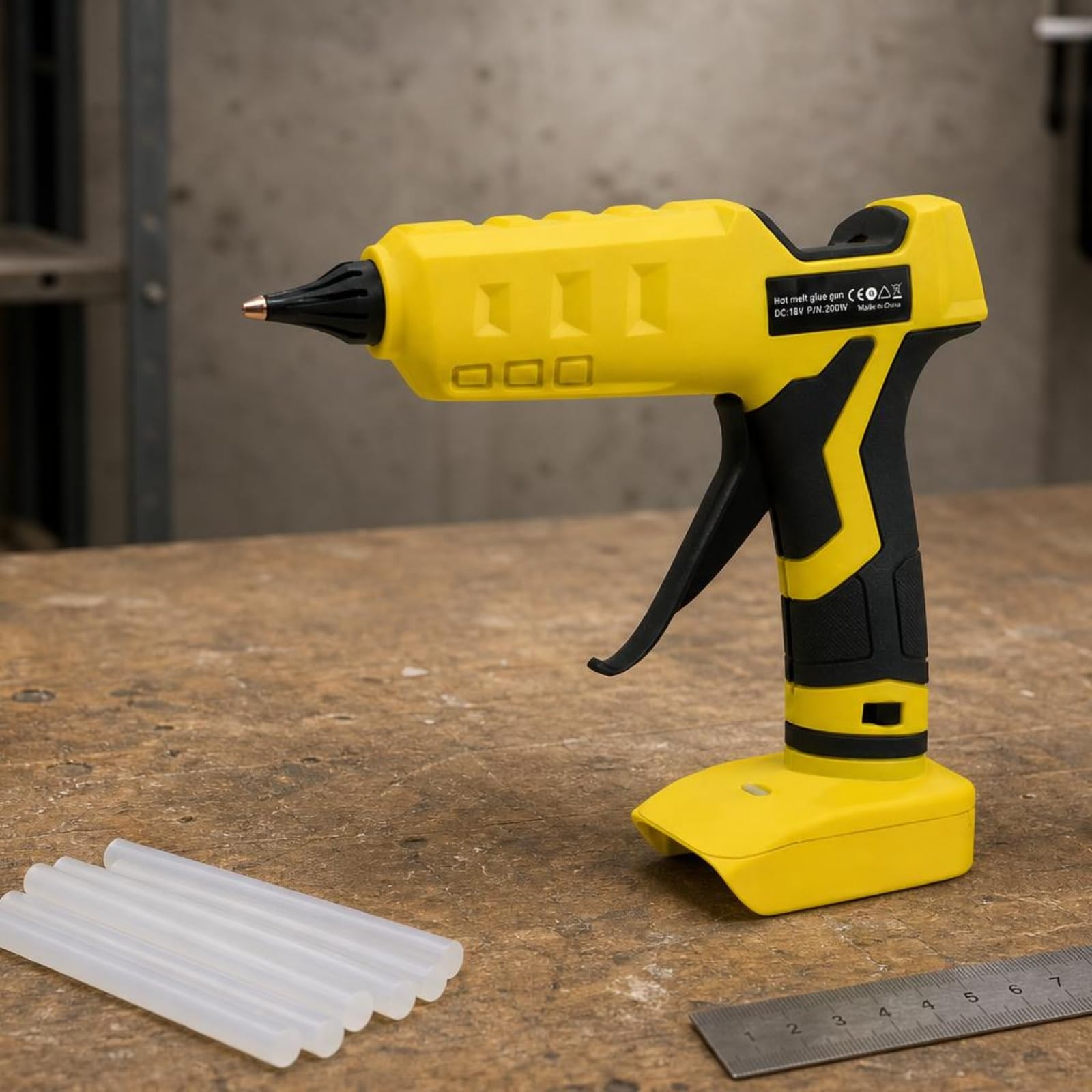 Pistola de Pegamento Termofusible Inalámbrica Aplicador de con Botones de Control y Agarre Confortable Interfaz para 20V Calentamiento Rápido Apta