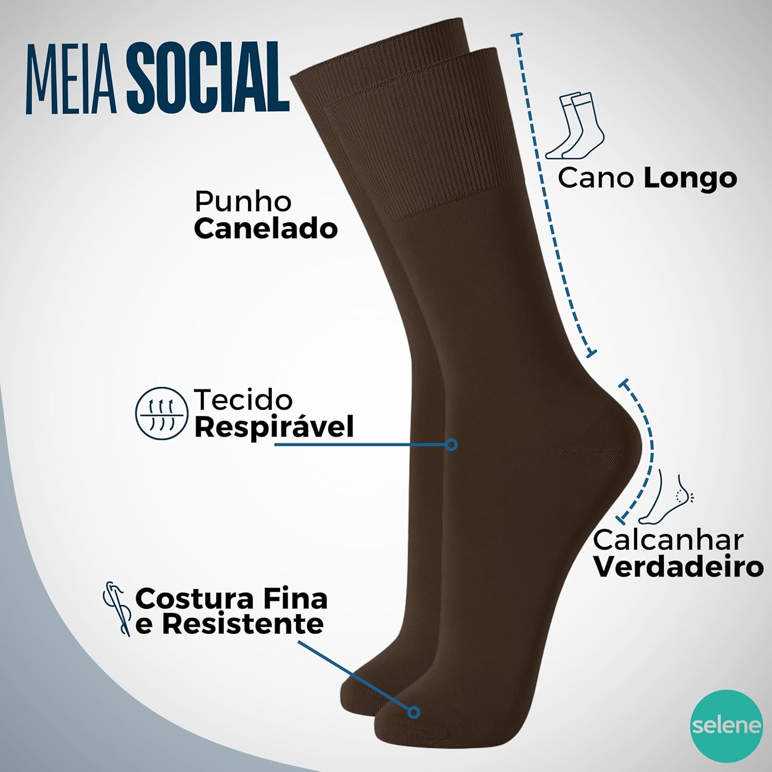 Kit 06 Pares Meia Social Casual Selene Cano Longo Lisa Masculino Adulto em promoção! Veja a oferta e mais achadinhos de Moda íntima 5 Hoje é o melhor dia para comprar Kit 06 Pares Meia Social Casual Selene Cano Longo Lisa Masculino Adulto com aquele preço maroto! Promoção! Aproveite a oferta! 5