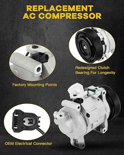 Miniatura 3 de INEEDUP Compresor de CA y embrague de A/C para 2013-2017 para Honda para Accord 2.4L