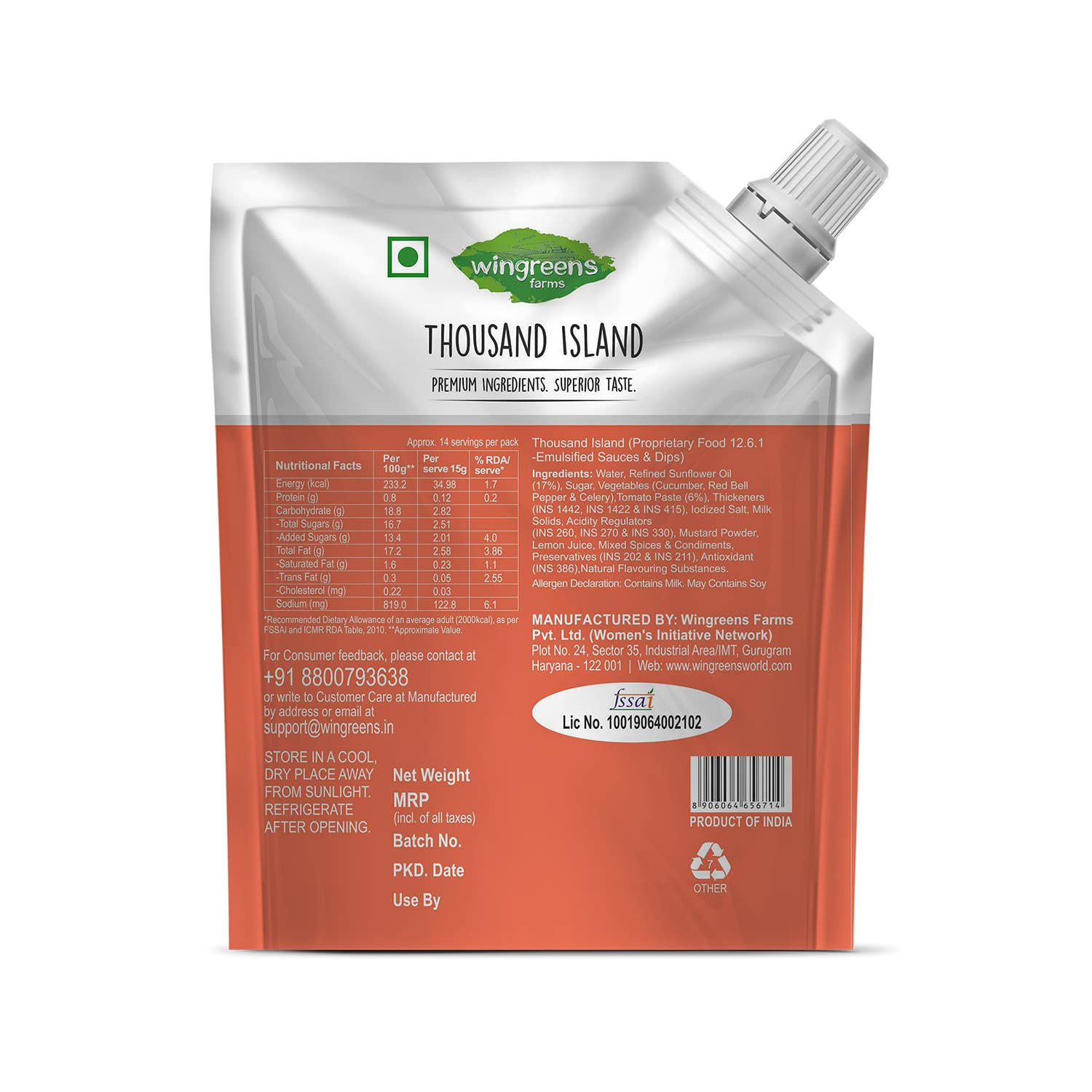 Wingreens Farms Thousand Island Salad Dressing 200g - Pack of 2 - Image 3 thumbnail