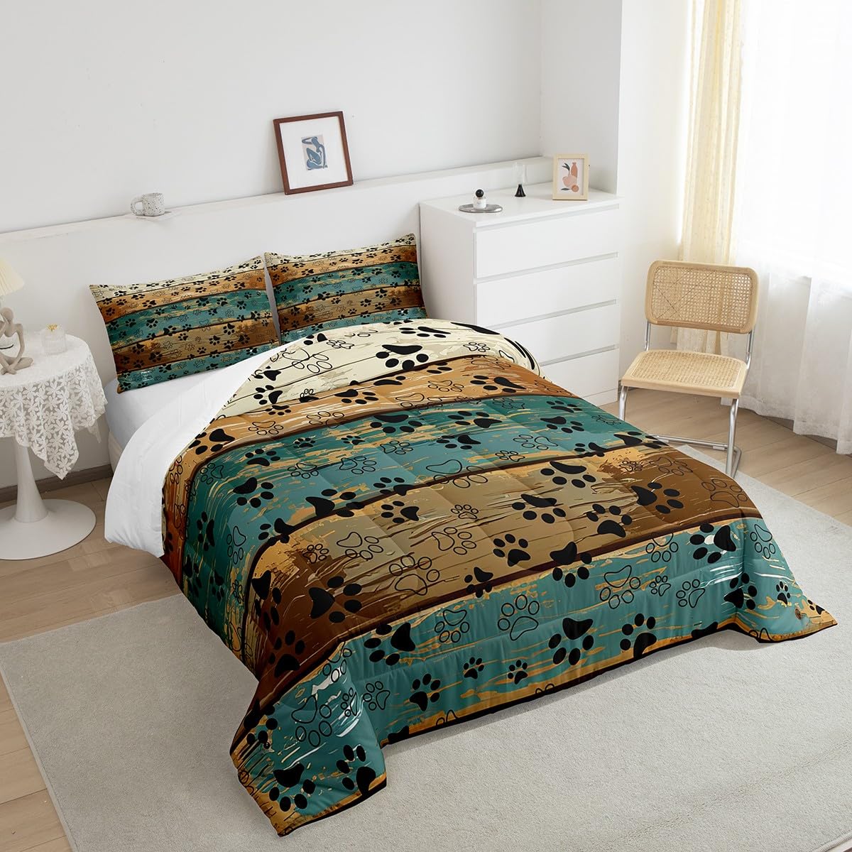 Manfei Cartoon Dogs Comforter Set – Twin Size Pug Print Bedding With Pillowcase, Cute & Cozy For Kids & Adults - View #10