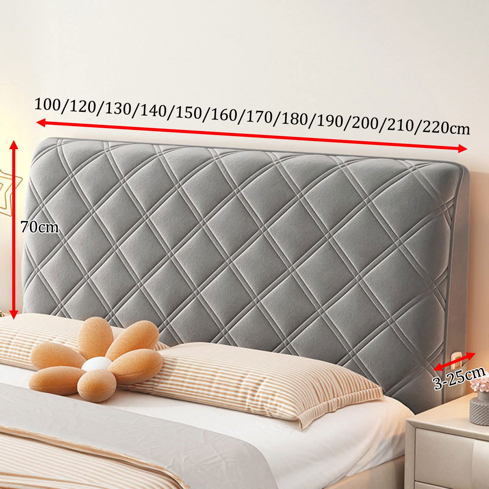 Stretch Bed Hoofdeinde Hoes Hoofdbord Hoezen for Eenpersoons/King/Tweepersoonsbed Hoofdeinde Hoes, Stretch Meubilair Ive Stofdichte Hoes for Bedden Hout, E- 180cm(71inch) (Color : G, Size : 180cm(71i