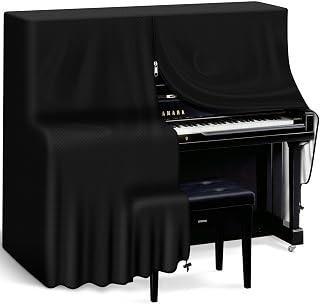 TINDTOP Upright Piano Cover, Silver-coated Oxford Full Cover Waterproof Dustproof Moistureproof Fits Standard Size Piano