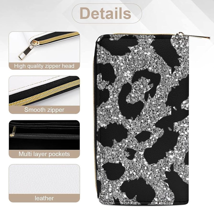 ブルマリンレザーヒョウ柄スパンコール