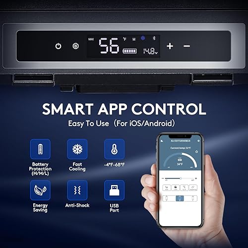 Miniatura 4 de BODEGA COOLER Refrigerador de coche de 12 voltios, refrigerador de automóvil, congelador portátil, control de aplicación WIFI, 50 cuartos (48L) RV