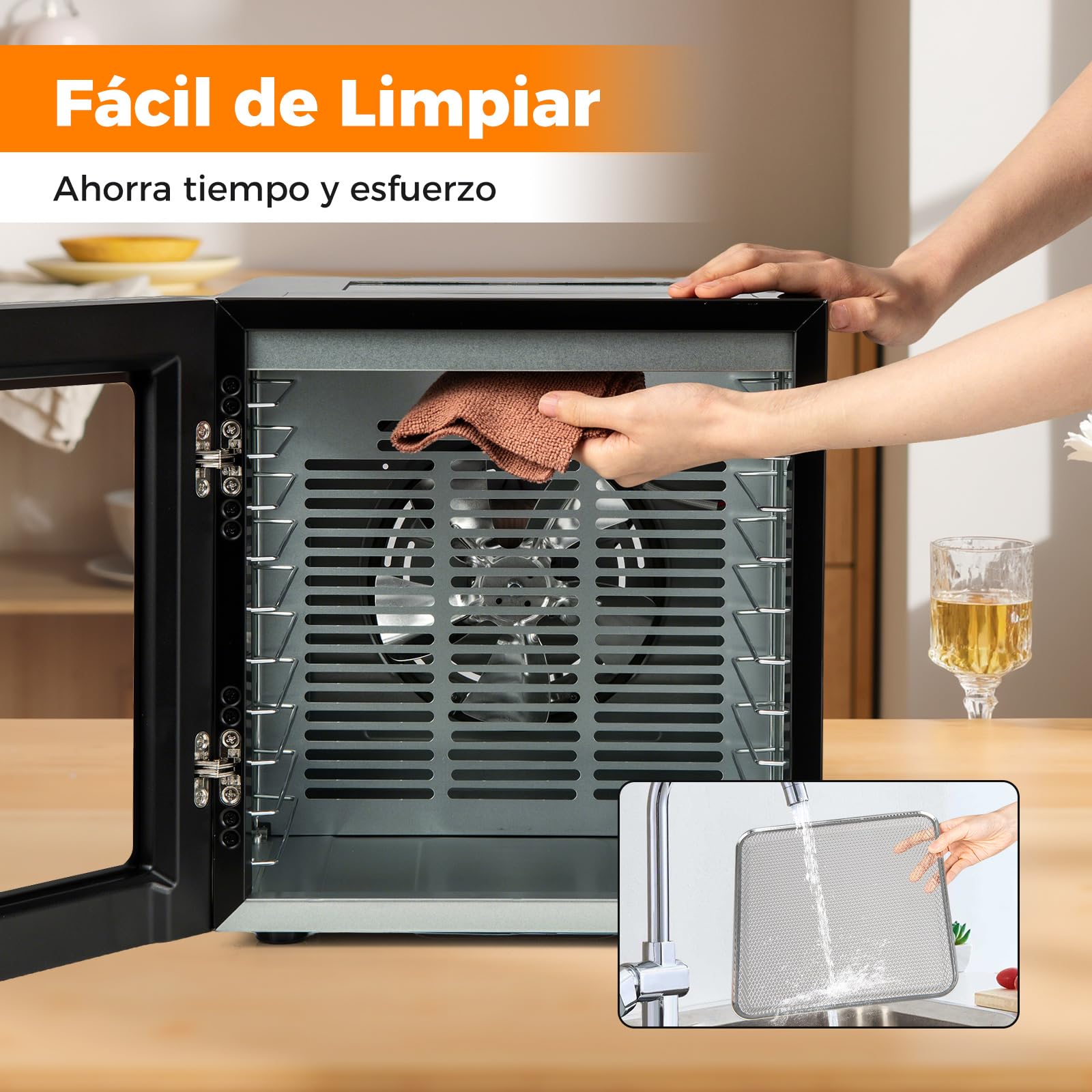 COSTWAY Deshidratador de Alimentos, Secador con 10 Bandejas de Acero Inoxidable, 10 Programas, Temporizador de 48H y Temperatura de 30-75℃, Máquina Deshidratadora para Carne, Frutas