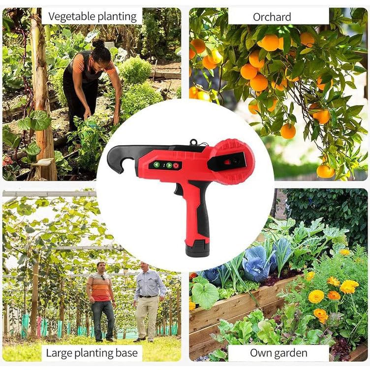 Legatrice elettrica per Piante per UVA, lamponi, pomodori e Verdure da vinificazione, con 2 batterie, Fune Metallica di Ricambio, Nastro per Legare Piante, legatrice per Fili