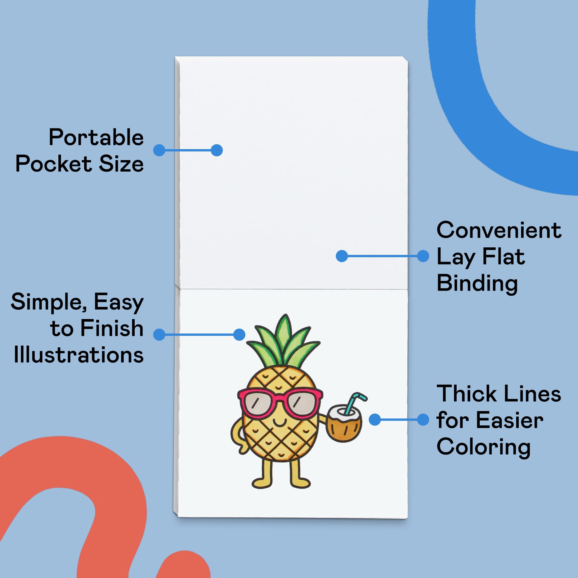 Tiny Expressions Mini libros para colorear para adultos, 3 x 3 pulgadas, tamaño de bolsillo | Paquete de 5 libros para colorear pequeños y simples para aliviar el estrés para relajación, atención plena y ansiedad