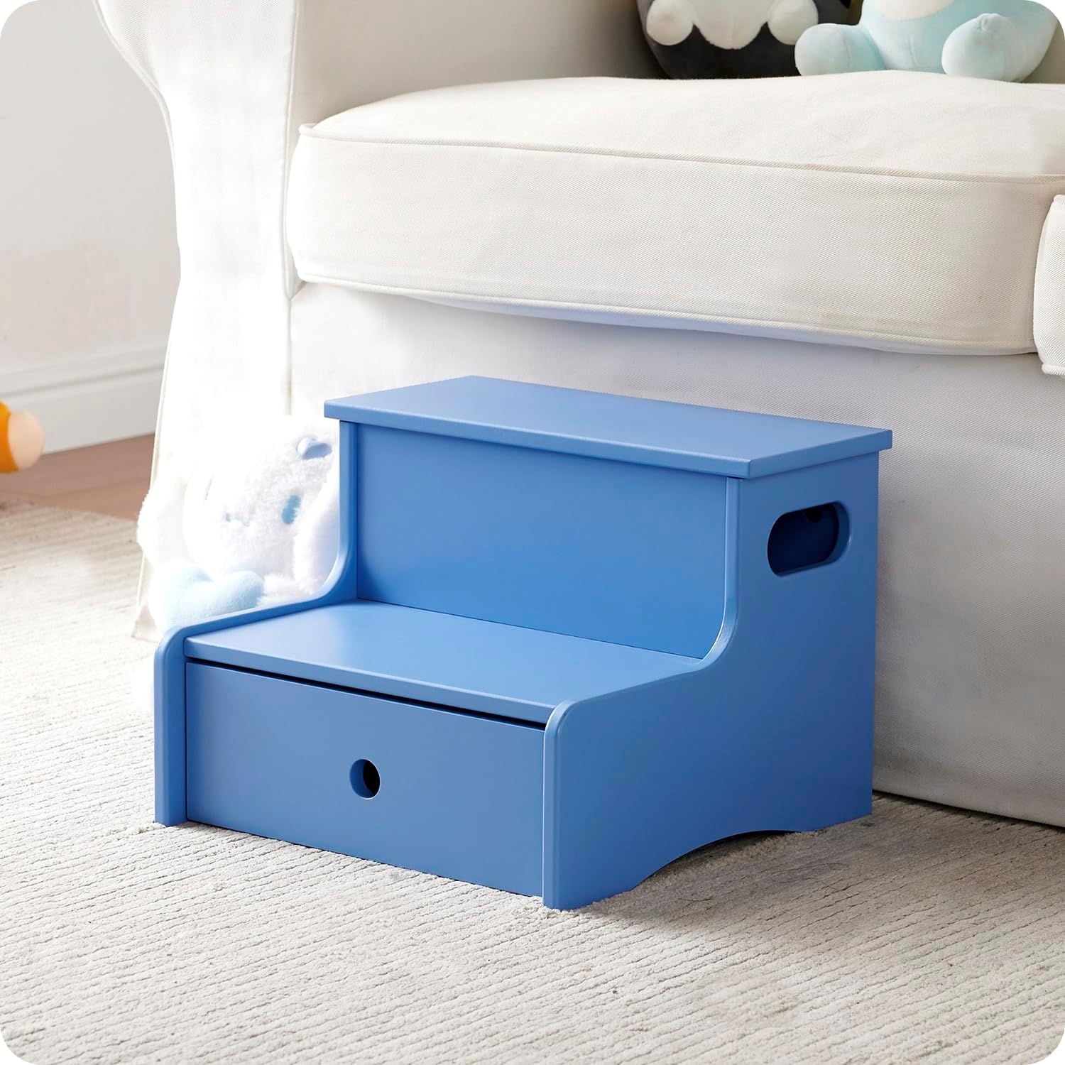 Kings Brand Furniture Wooden Toddler Step Stool for Kids with Storage for Bedroom, Bathroom, Kitchen, Avocado