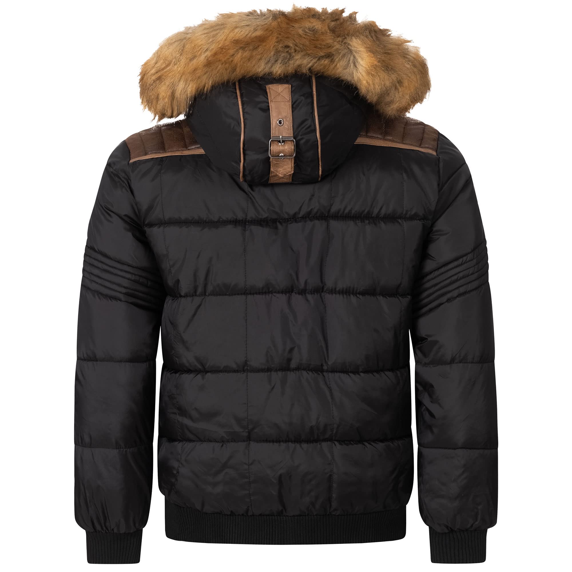 Geographical Norway Veste d'hiver matelassée pour homme - Anorak chaud doublé - Veste de ski d'extérieur pour l'hiver et l'automne avec bonnet UD
