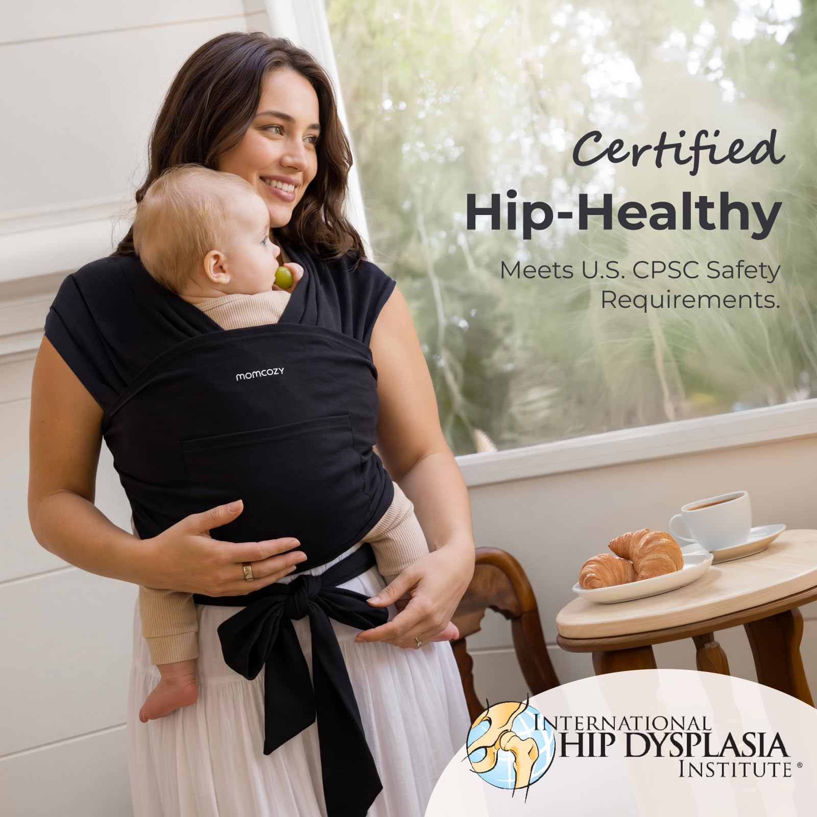 Momcozy Baby Wrap Carrier, Easy-On 2-Piece Design, Newborn to 33 lb — Amazon image 5