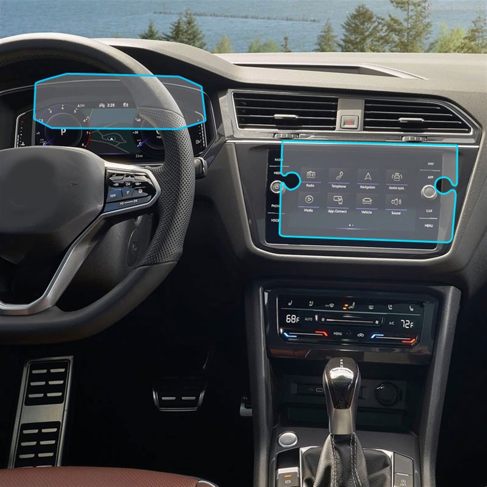 Verre de navigation pour Tiguan voyagez sans reflets sur écran