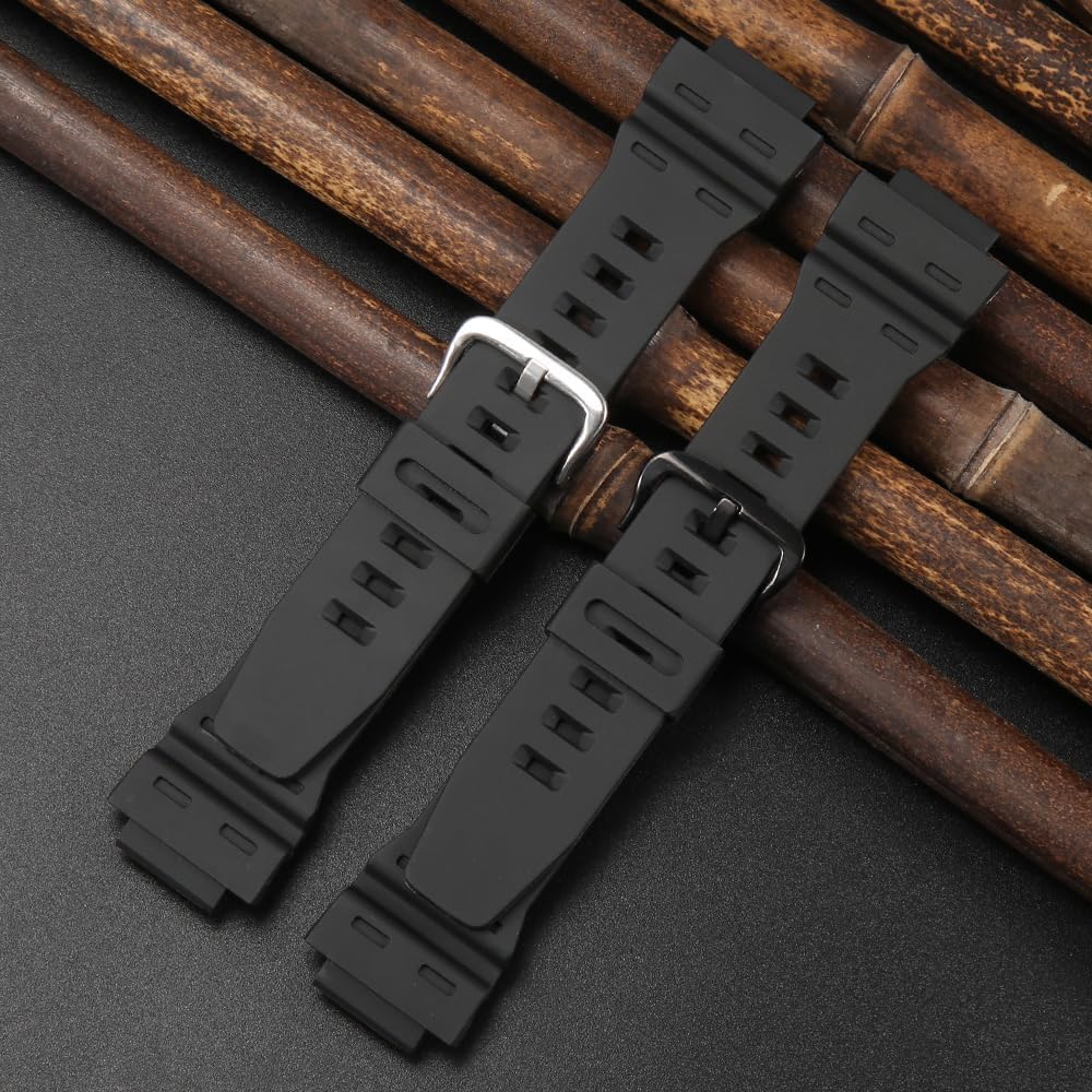AE1500 Replacement Watch Band Compatible with Casio 3502 AE-1500 AE-1500WH WS-1500H WS1500 DW-291 Black Resin Strap Watch Accessories