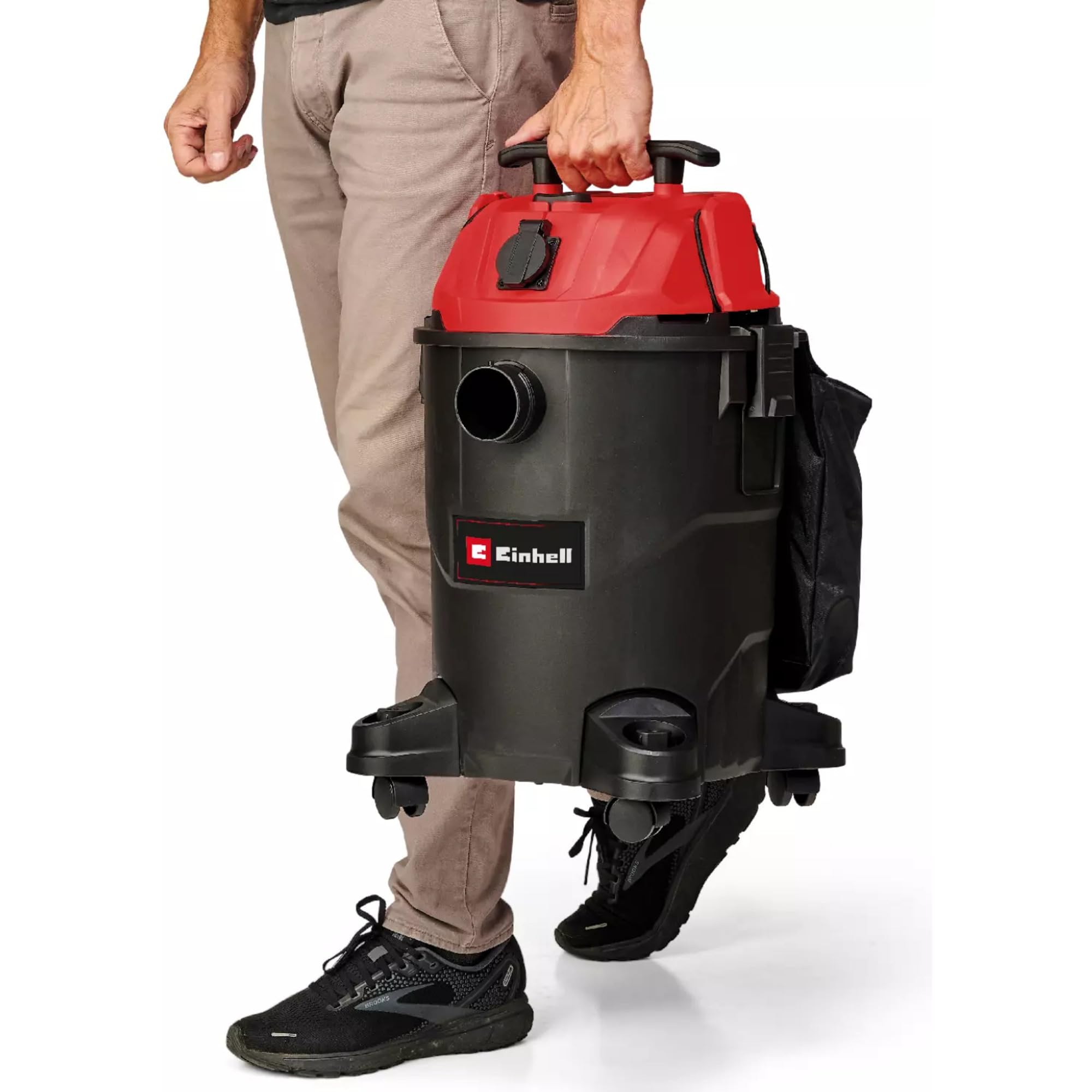 Einhell Odkurzacz TC-VC 1825 A (1250 W, moc ssania 180 mbar, automatyczne gniazdko, pojemnik na odpady 25 l, uchwyt do noszenia, w zestawie dysze, filtr i worek na brud)