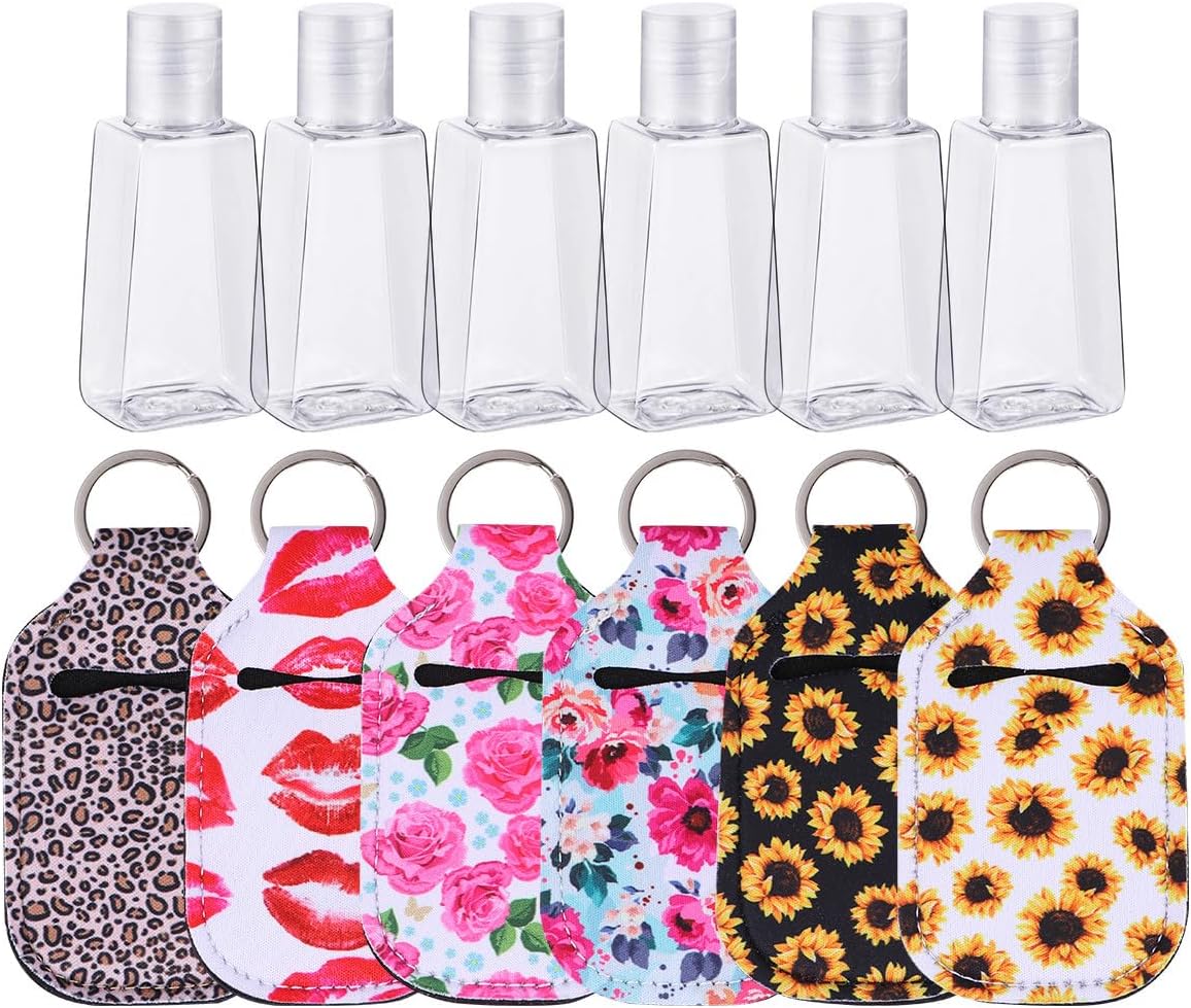 Hohopeti 12pcs Refillable Travel Bottle Set with Pump Dispensers Portable Empty Perfume and Hand Sanitiser Spray Bottles for Cosmetic and Personal Care